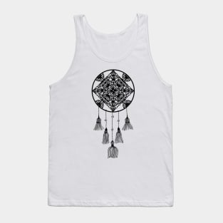 Black dreamcatcher over cream Tank Top